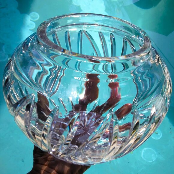 Vintage Deep Cut Heavy Clear Crystal Glass Lidded Temple/Ginger Jar - Picture 6 of 11